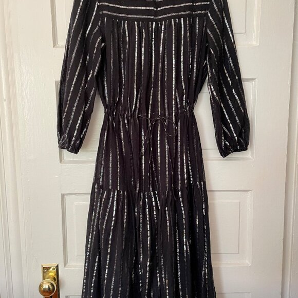 ISABEL MARANT ETOILE SILVER METALLIC STRIPES DRESS SIZE FR 36, US SMALL - Picture 2 of 5